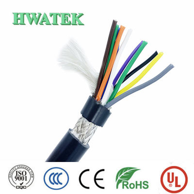 UL2095 4P×24AWG 편조 차폐 주석 도금 구리 연선 폼 PE 절연 PVC 재킷 300V 80℃ 케이블