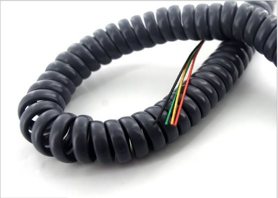 6C × 18AWG + 18C × 24AWG 주석 도금 구리선 PVC 절연 TPU 재질 80℃ 300V 스파이럴 케이블