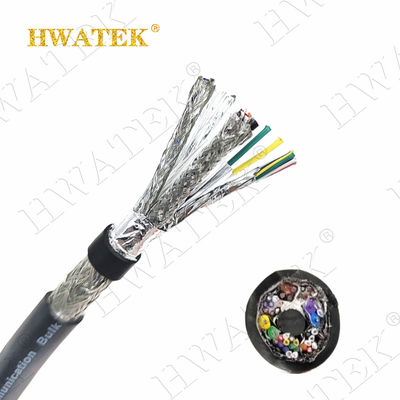 UL20276 콘크리트 된 구리 스트랜드 6C × 28AWG + 1P x 28AWG 엮은 80 °C 30V PP 단열 PVC 재킷 케이블
